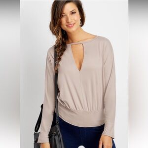 (5/$20) Maurices banded bottom deep v-neck top